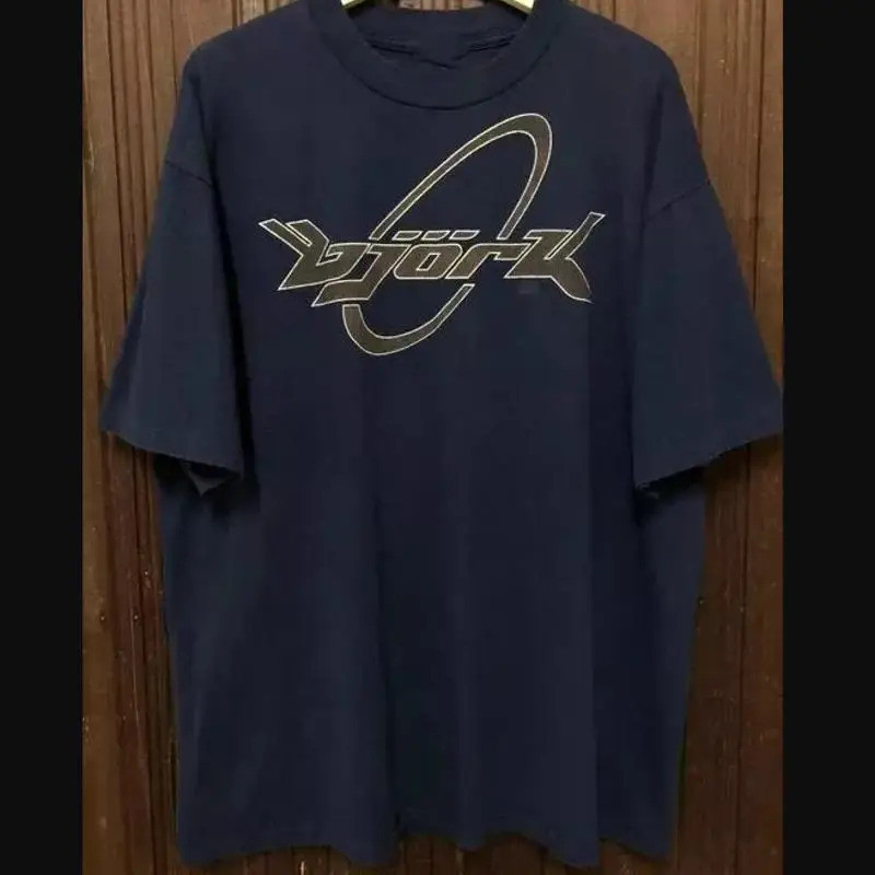 90s Bjork Debut Logo Black  Cotton T shirt size S 5XL