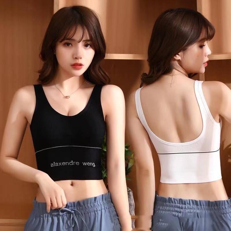 SEAMLESS U-NECK SPORT BRA WITH PLAIN COLOR STRAP สําหรับผู้หญิง PLAIN SPORT BRA BSSN