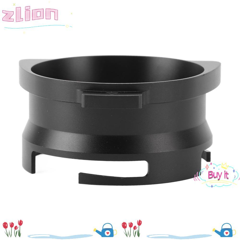ZLION Dosing Ring, Splash Proof Black Dosing Funnel, Coffee Accessories Aluminium Alloy Silver Rotat