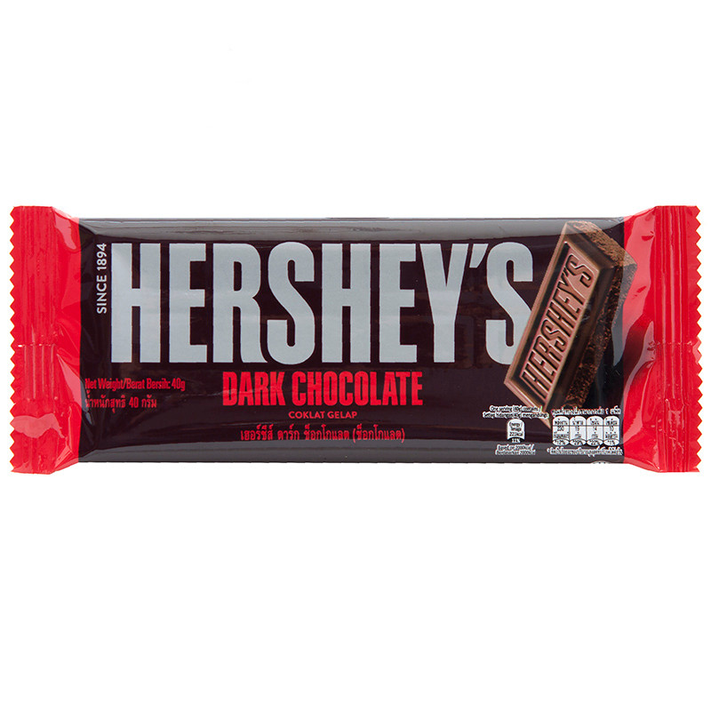 เฮอร์ชี่ส์ดาร์กช็อกโกแลต 40กรัม Hersheys Dark Chocolate 40g. [หมายเลขบาร์โค้ด 6942836701062 ]