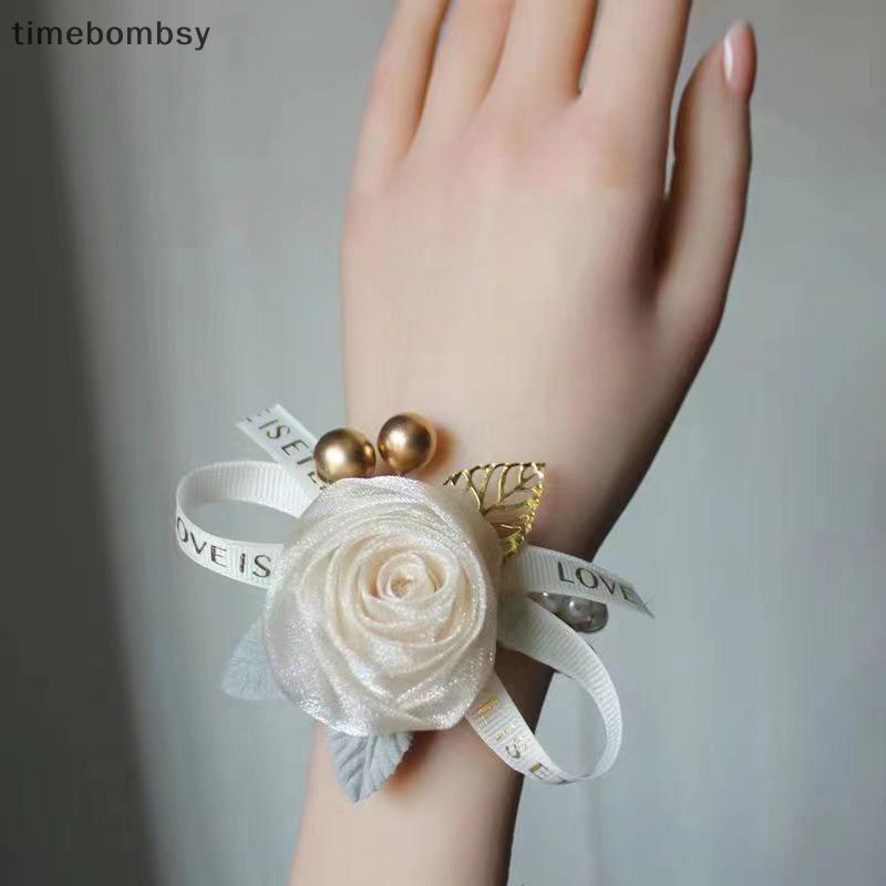 (เวลา) ประณีตที่สวยงามเพื่อนเจ้าสาวสร้อยข้อมือโรแมนติกกุหลาบสายรัดข้อมือขนาดเล็กสดริบบิ้นสร้อยข้อมือแฟชั่นเครื่องประดับอุปกรณ์เสริมของขวัญ (ไทย)