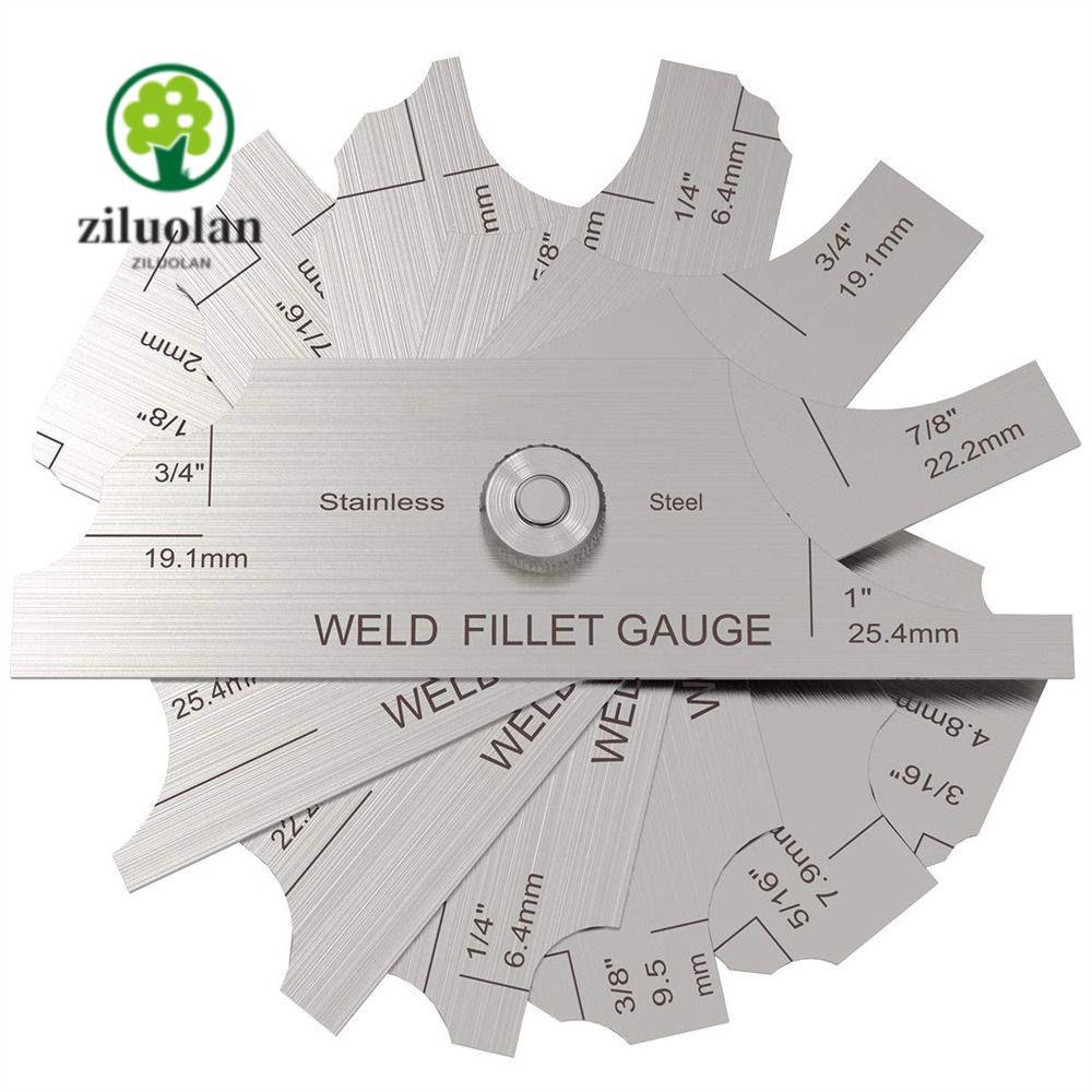 ZILUOLAN 7PCS เครื่องเชื่อม, MG-11 1/8-1 Fillet Weld Gages ชุด, Ulnar เชื่อมวัด MM & นิ้วโลหะเชื่อมต
