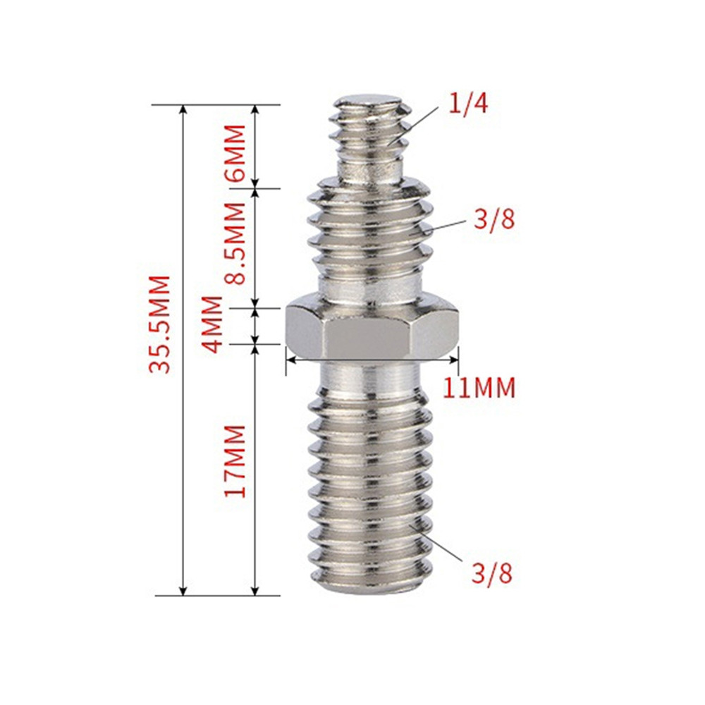 1/4 "ถึง3/8" สกรูอะแดปเตอร์เกลียวชายกับชาย, เหล็กนิกเกิล-ฉนวน, ซีเอ็นซี กลึง, สากลสําหรับขาตั้งกล้องกล้อง, ขาตั้งไฟ, หัวบอลและอุปกรณ์ถ่ายภาพ