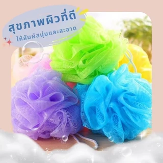 JIE HOME ฟองน้ำขัดผิว ผลิตภัณฑ์สำหรับอาบน้ำที่ใช้ขจัดเซลล์ผิวที่ตายแล้ว (สีที่ส่งจะสุ่ม)