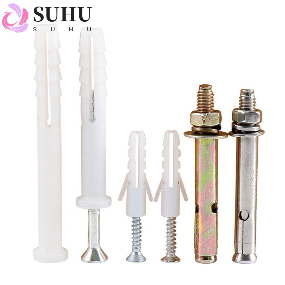 SUHU 10 ชุด/แพ็คสกรูขยายสําหรับไนลอนพลาสติกยิปซั่มบอร์ดทนทานปลั๊กผนังบ้านปลอกพาย Drywall Anchor