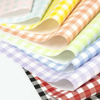 กระดาษห่อดอกไม้ สีพาสเทล ลายตาราง ขนาด 58x58 cm กระดาษห่อของขวัญ (20แผ่น/แพ็ค)