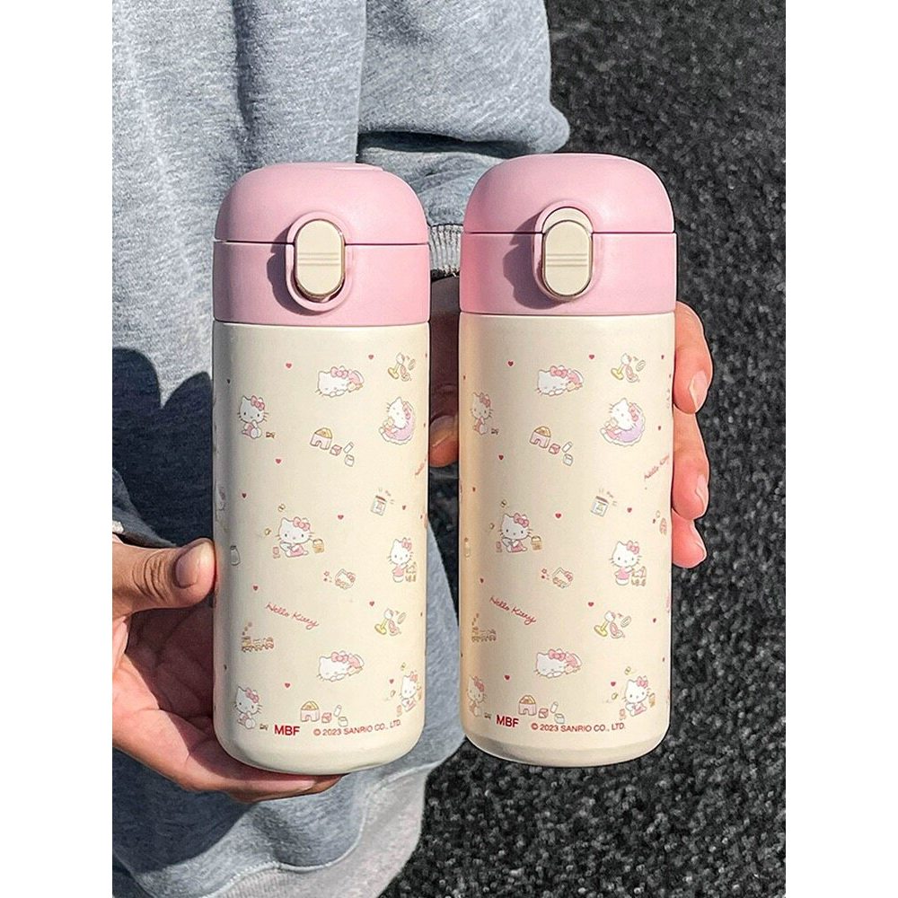 แก้วน้ำน่ารัก ขวดน้ำ Sanrio Cute 316 Stainless Steel Straw Thermos Cup