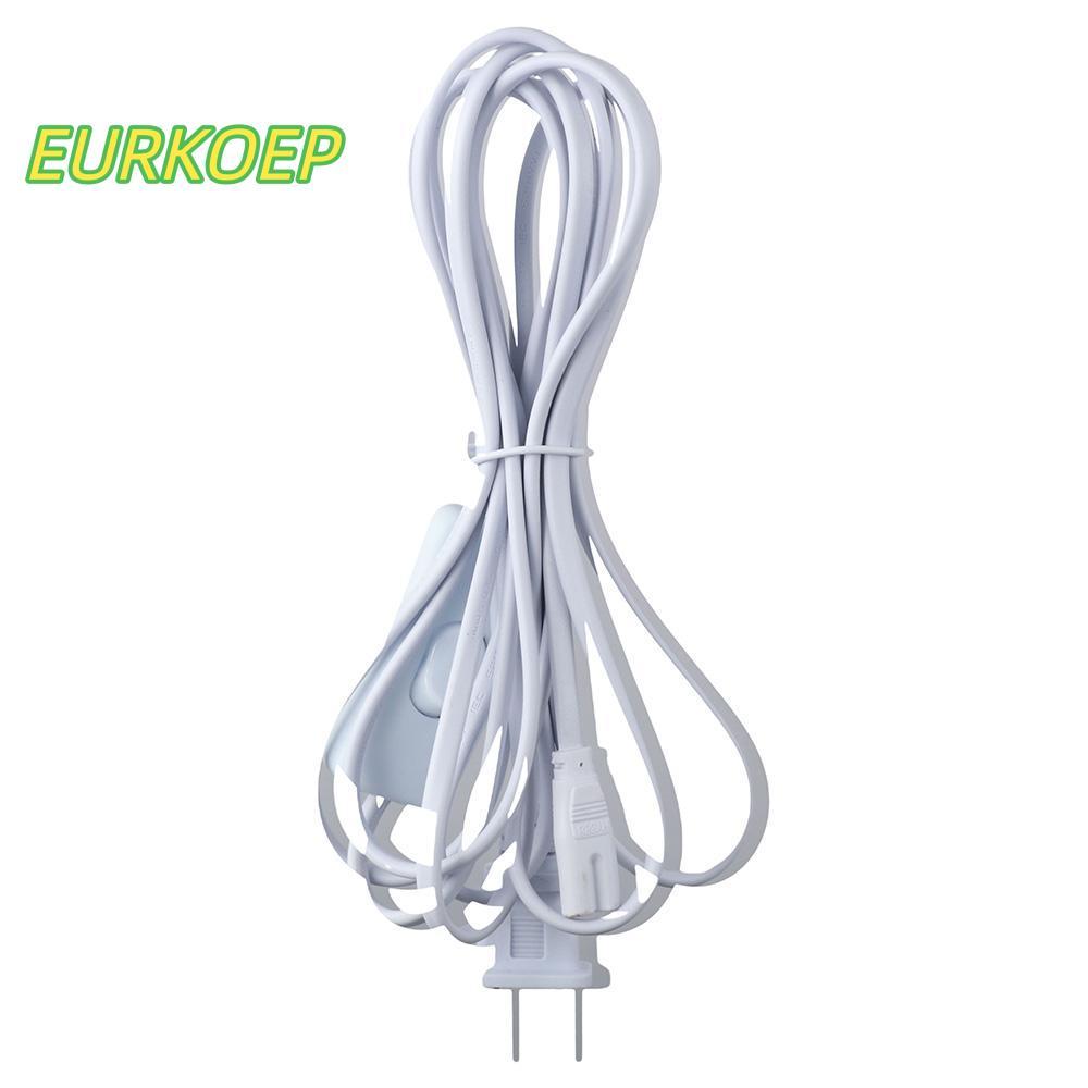 MAILE 10ft LED Tube สายไฟ,พลาสติกทองแดง 3pin T5 T8 สายไฟสวิตช์ LED, แบบพกพา 10ft สีขาว LED Light Fix