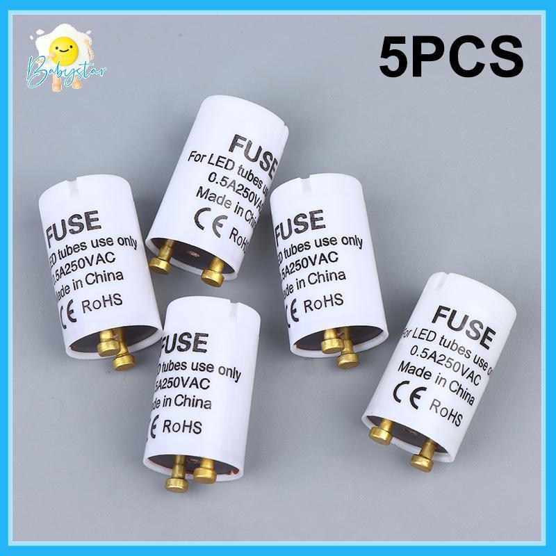 [Inthehot-t] Starter T8 LED 5 ชิ้น/ล็อต LED Sterter T8 LED 0.5A/250V HRC Type Fuse CE RoHS Compliant