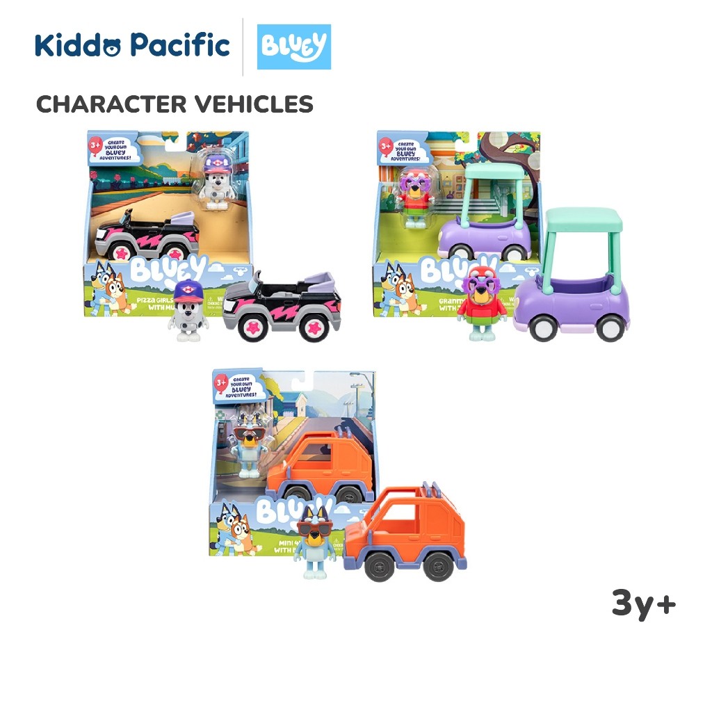 BLUEY PIZZA GIRLS VEHICLE WITH MUFFIN ของเล่น