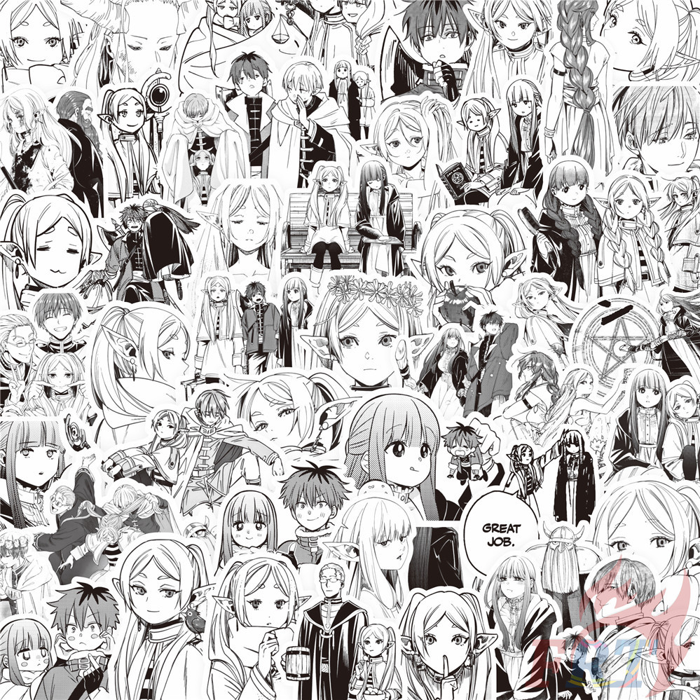 100ชิ้น/เซ็ต ❉ Frieren: Beyond Journeys End Series 02 Classical Black & White Stickers ❉ สติ๊กเกอร์แ