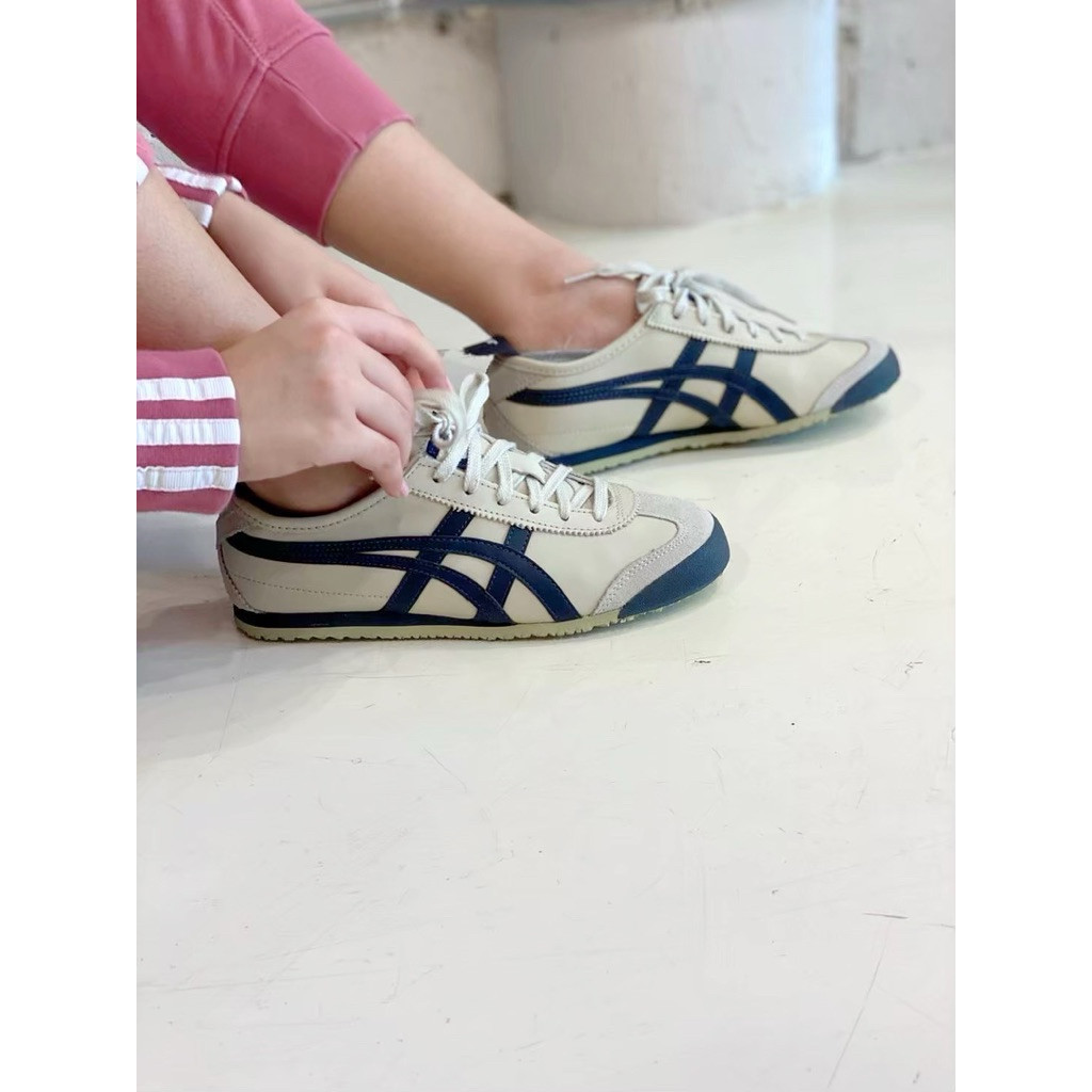 Onitsuka Tiger Mexico66  Birch/india ink แท้💯% ขายดีที่สุดรองเท้าผู้ชายและผู้หญิง