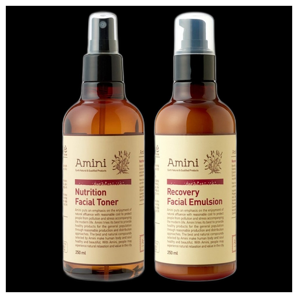 [amini] Nutrition Facial Toner + Recovery Facial Emulsion, 250ml, 1pc / Korean Toner Set / Facial Em