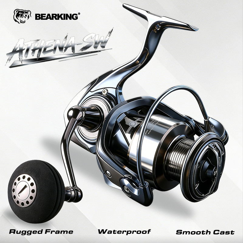 BEARKING ATHENA-SW Spinning Reel จานเกียร์ทองเหลือง ลดเกียร์สําหรับหล่อยาว 3000-6000 Series 11+1BB โ