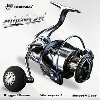 BEARKING ATHENA-SW Spinning Reel จานเกียร์ทองเหลือง ลดเกียร์สําหรับหล่อยาว 3000-6000 Series 11+1BB โลหะ Anti-sal & กันน้ําน้ําเค็ม Fishing Reel (15KG)