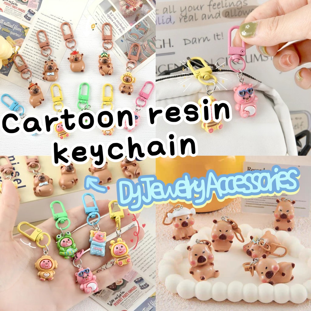 ใหม่การ์ตูน Beaver สัตว์ Kapibara พวงกุญแจซองเคสโทรศัพท์จี้ของขวัญ Key แหวน Diy เครื่องประดับอุปกรณ์เสริมวัสดุ