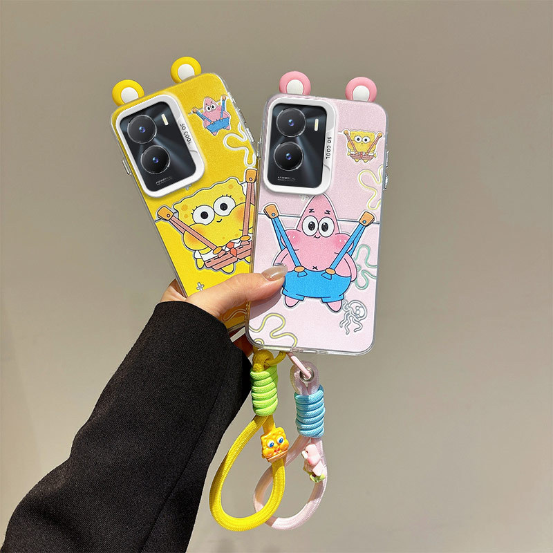 3D หูของเล่น SpongeBob SquarePants การ์ตูน Doraemon IMD สําหรับ Vivo Y35 5G Y16 4G Y53T 5G Y35M 5G Y