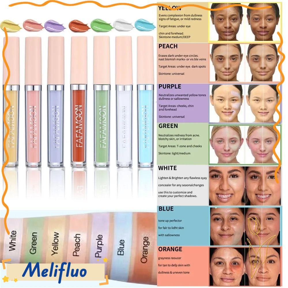MELIFLUO Liquid CONCEALER, 2.5ML Dark Circles Foundation Cream, Full Coverage Face Makeup Cover Spot