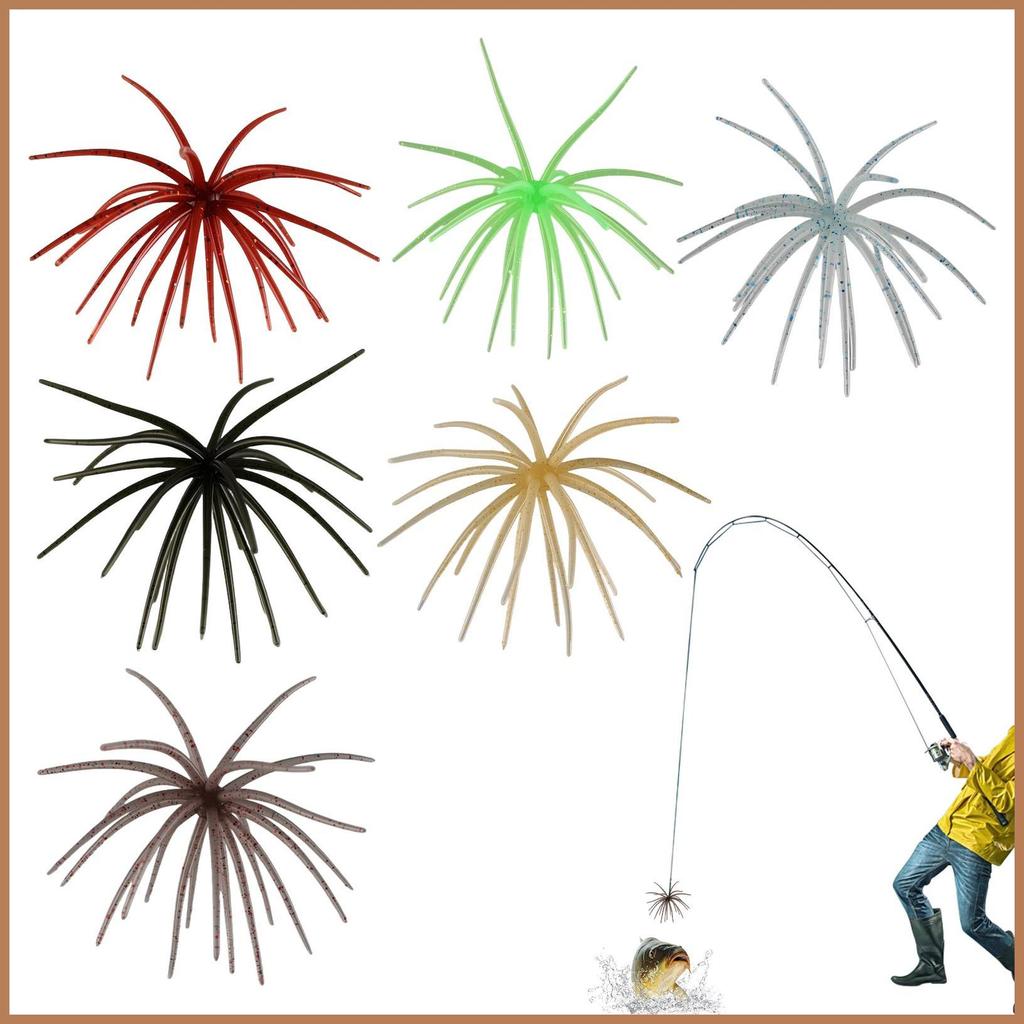 Sea Urchin 6 ชิ้น Tentacled SwimLure Sea Urchin สําหรับน้ําจืดน้ําเค็ม Perch Mandarin Snakefish ปลาเ