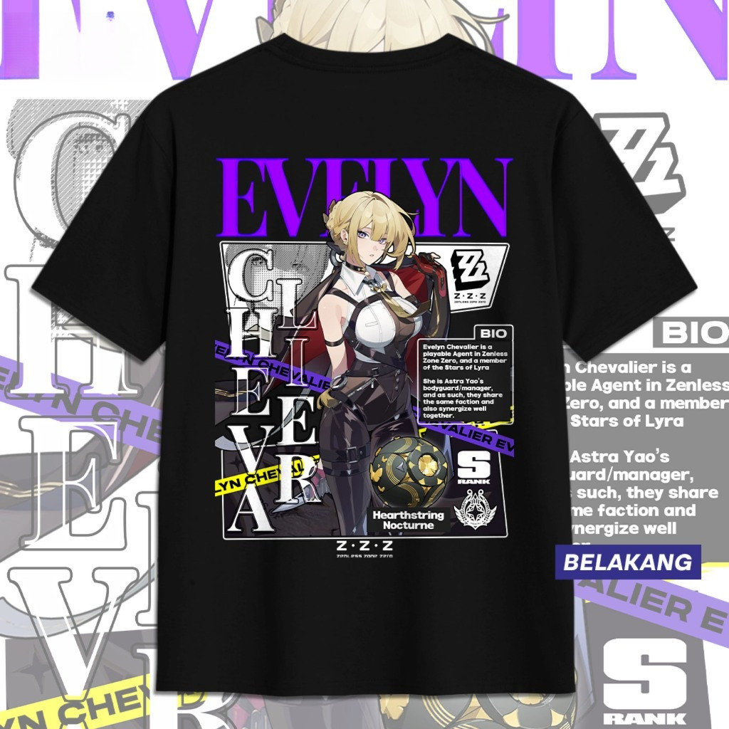 ฮิรุมะ เก็บ | EVELYN ZZZ EVELYN CHEVALIER ZENLESS ZONE ZERO DB เสื้อยืดอะนิเมะ Distro Unisex ผู้ชายผ