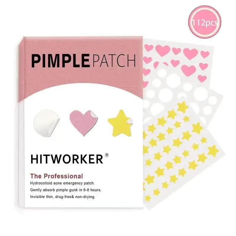 Pink White Hydrocolloid Acne Patches, 1 Set Blemishes Pimples Covering Patch Invisible Acne Patches,