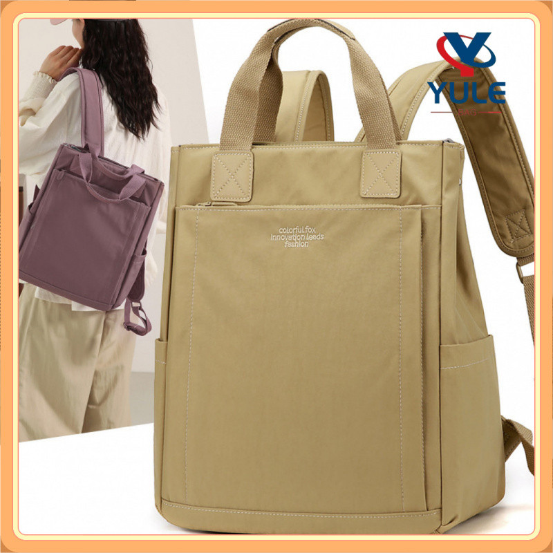 YULE กระเป๋าเป้ผู้หญิง 2in1 ผ้าไนลอนกันน้ำ ความจุใหญ่ ใส่โน้ตบุ๊ก 16 นิ้ว ใช้ได้ทั้งสะพายหลัง/ถือมือ เหมาะสำหรับเรียน · ทำงาน · เดินทาง