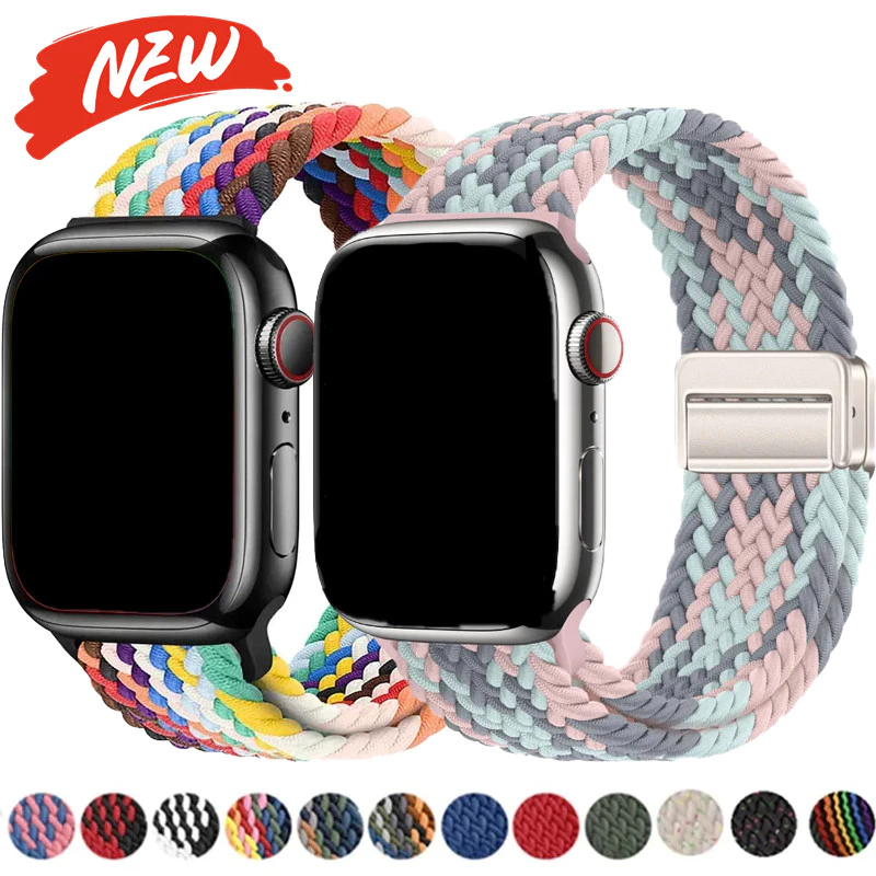 สายรัดไนลอนถักสําหรับ Apple Watch Series11/10 42 มม.46 มม.Ultra3/2/1 49 มม.9 8 7 6 SE 45/41/40/44 มม.