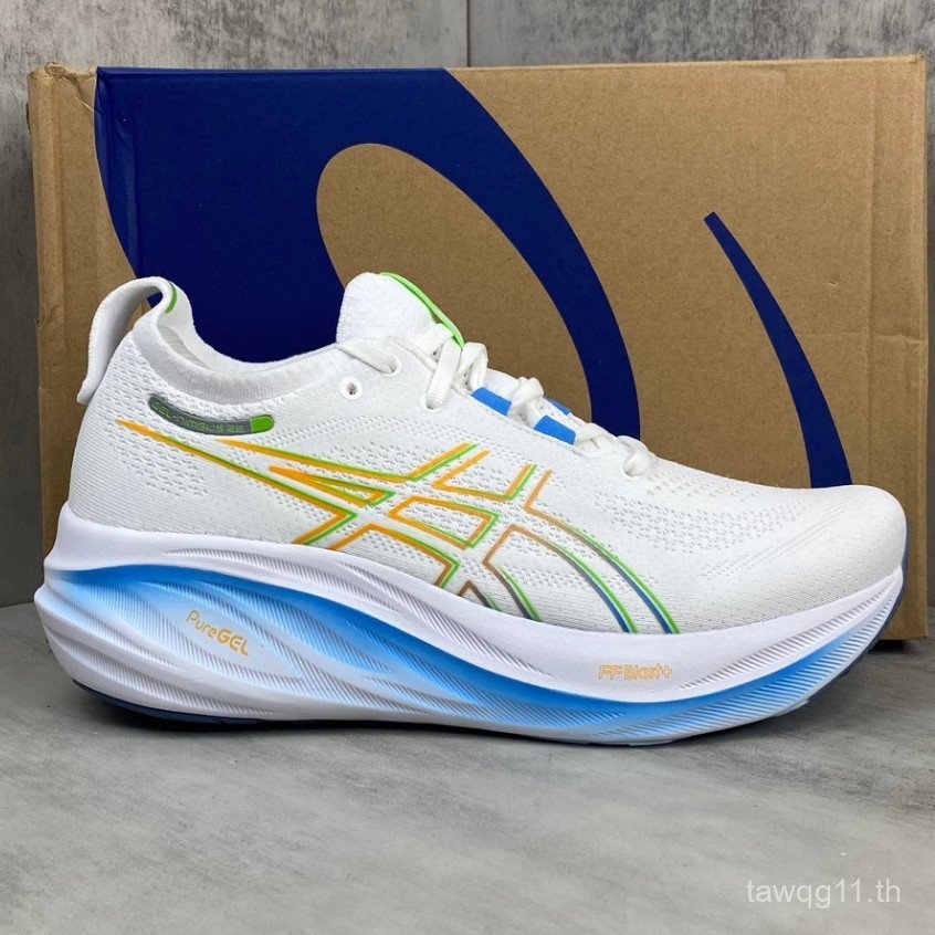 Asics Asics Gel-Nimbus 26 ผู้ชายผู้หญิงรองเท้าวิ่ง Gel-Nimbus 25 รองเท้าผ้าใบกันกระแทกน้ําหนักเบา TJ