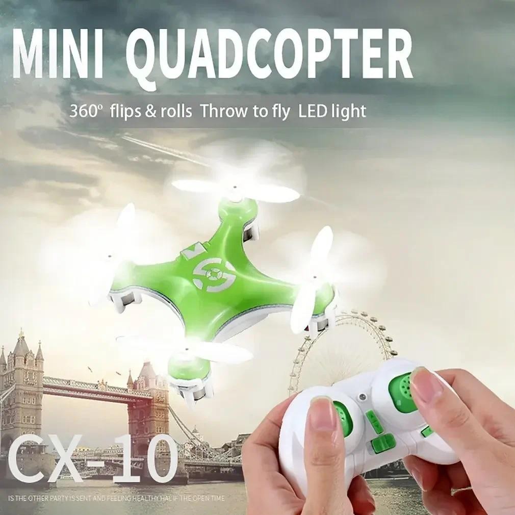 CX-10 Mini Drone 2.4G 4CH 6 แกน LED RC Quadcopter ของเล่นเฮลิคอปเตอร์พ็อกเก็ต Drone พร้อมไฟ LED ของเ