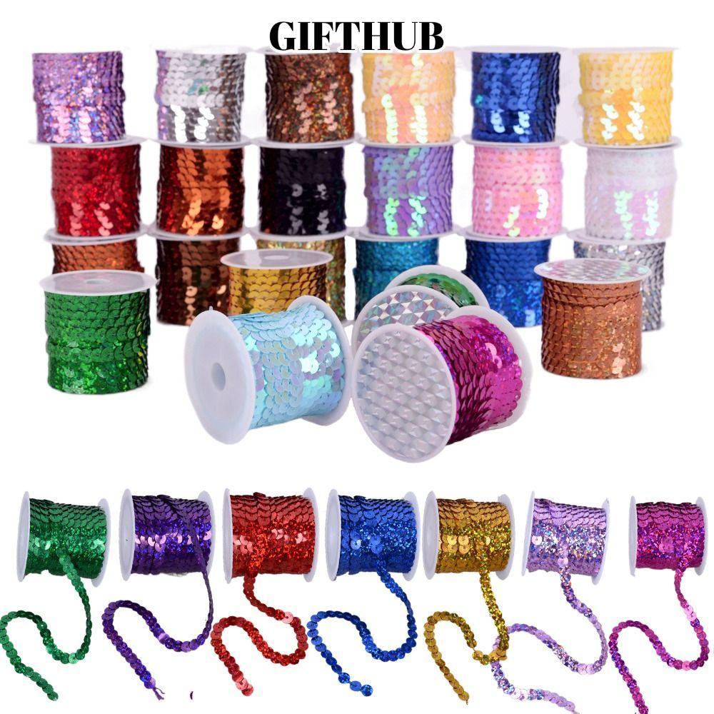 LLLABY เลื่อม Trims, 5M 6 มม.Paillettes, สีสันรอบเงาหลวมเครื่องประดับเสื้อผ้าหัตถกรรมผ้าอุปกรณ์เสริม/กระเป๋า/Garment