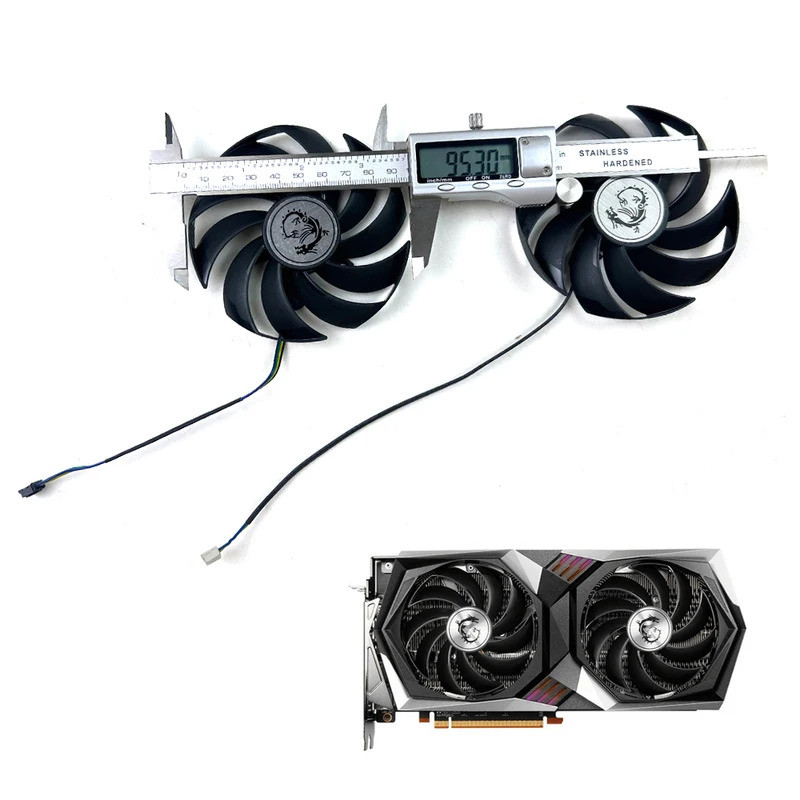 ใหม่พัดลมระบายความร้อน 95 มม.4pin PLD10010S12HH RTX3060 TI GPU พัดลมสําหรับ MSI RTX 3060 Radeon RX 6