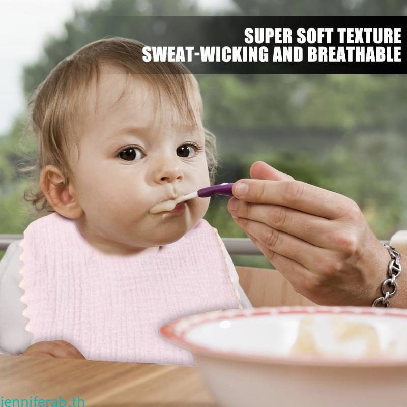 Jenniferab ผ้ากันเปื้อนเด็กผ้าฝ้าย Burp Cloth Soft Breathable Nursing Bib สําหรับการเดินทางและรับประ