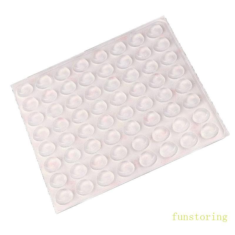 FUN 64 ชิ้น 12x4 มิลลิเมตรโปร่งใสซิลิโคนคีย์บอร์ดหมวกสําหรับเล็บสติกเกอร์ป้องกัน