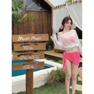 Velca พร้อมส่ง เสื้อชีฟองทรง Oversize ใส่แมทช์เสื้อสายเดี่ยว หรือ บิกินี่ ใส่คลุมได้ทุกงาน,เสื้อแขนยาว, ป้องกันแดด
