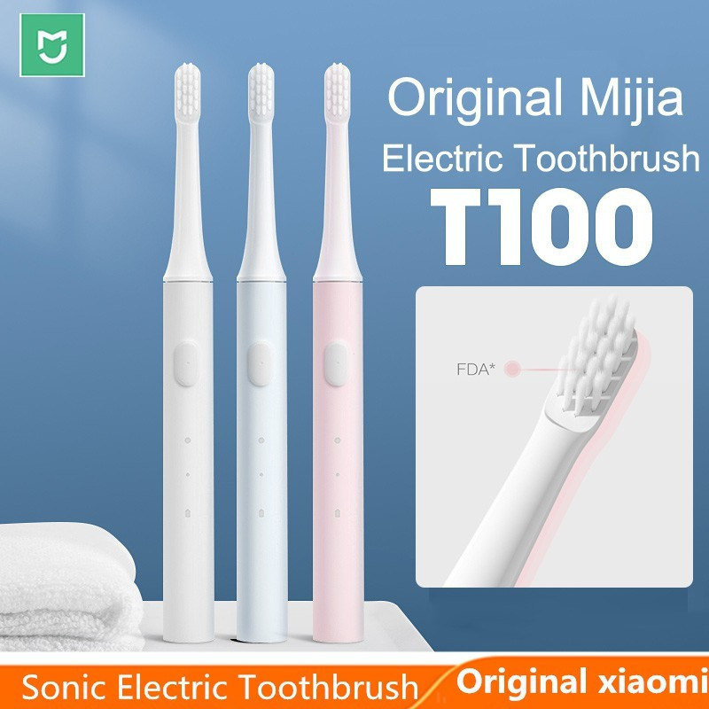 Xiaomi Mijia แปรงสีฟันไฟฟ้าโซนิคผู้ใหญ่ Mi T100 สีแปรงสีฟันเพื่อสุขภาพ USB ชาร์จกันน้ํา