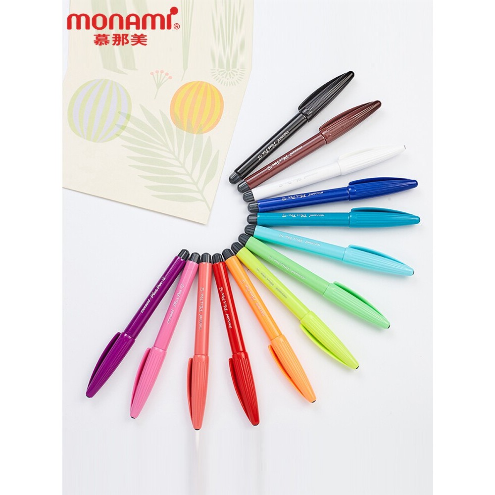 ปากกาเจล ปากกาสี เกาหลี Monami Monami ปากกาน้ําปากกาเจลสีดํานักเรียนชั้นประถมศึกษาสีปากกาสีน้ํา 12 ส