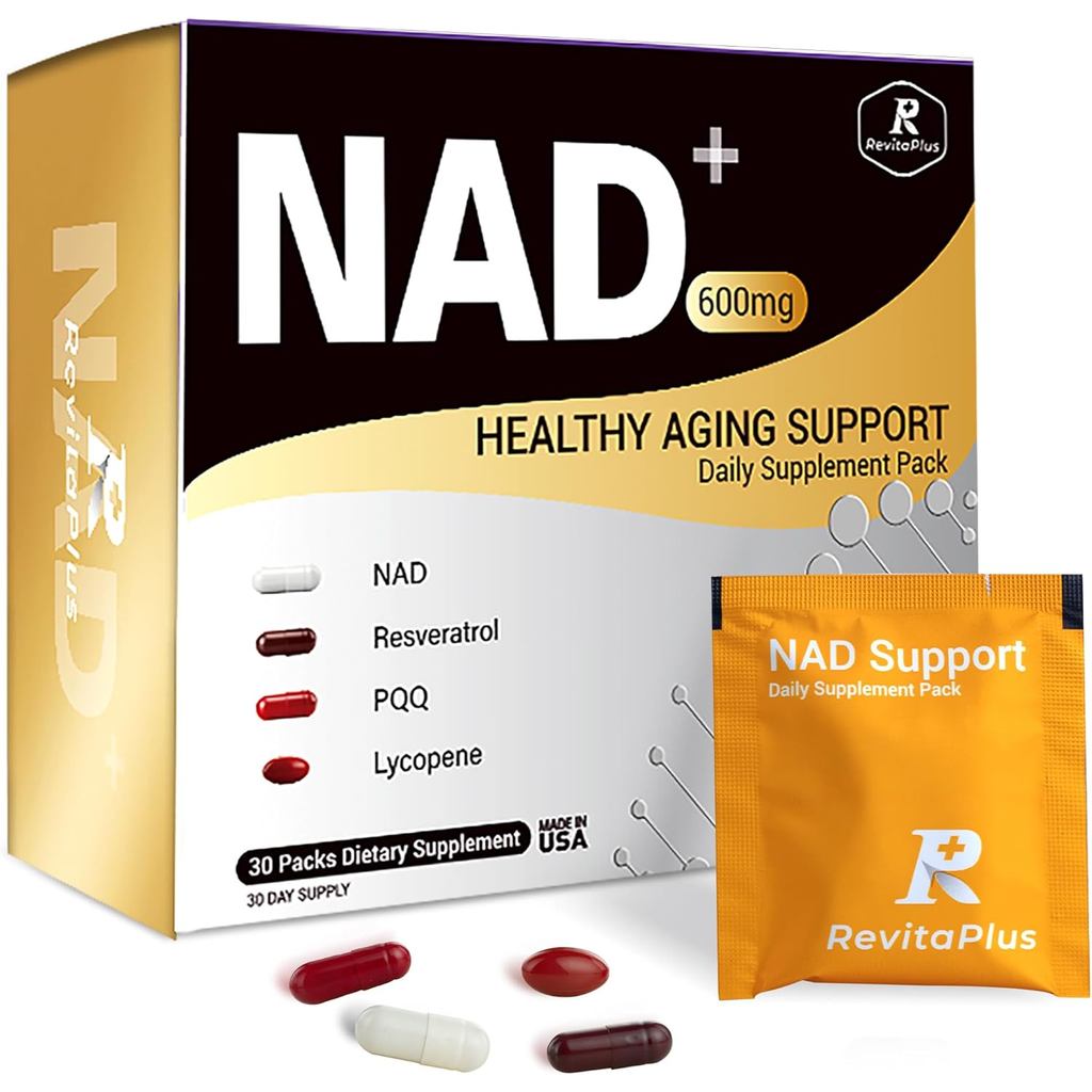 NAD Supplement with Resveratrol, PQQ,Ca-AKG,Nicotinamide,Green Tea, Advanced NAD+ Supplement Daily P