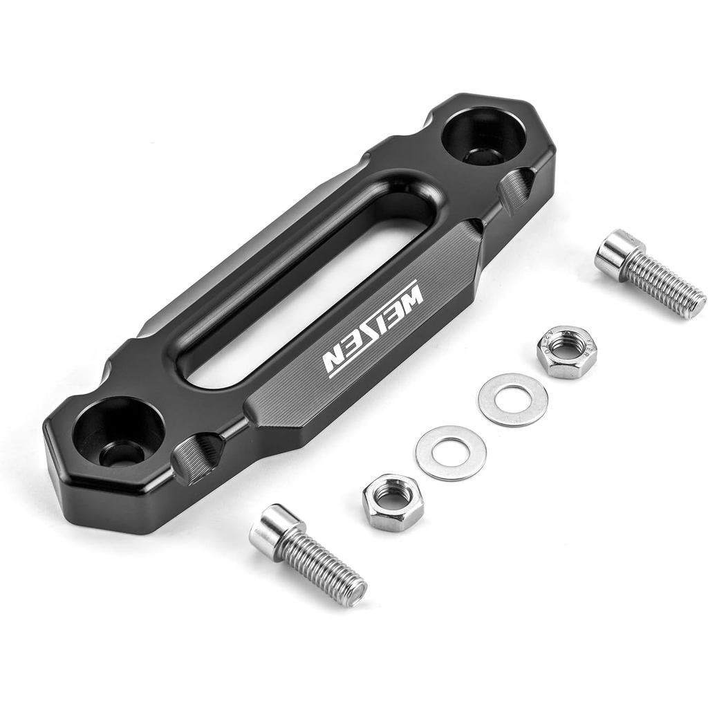 WeiSen ATV 4 7/8" อลูมิเนียม Winch Fairlead fit 2000-3500 LBs, เชือกสังเคราะห์ Hawse Fairlead 124MM 