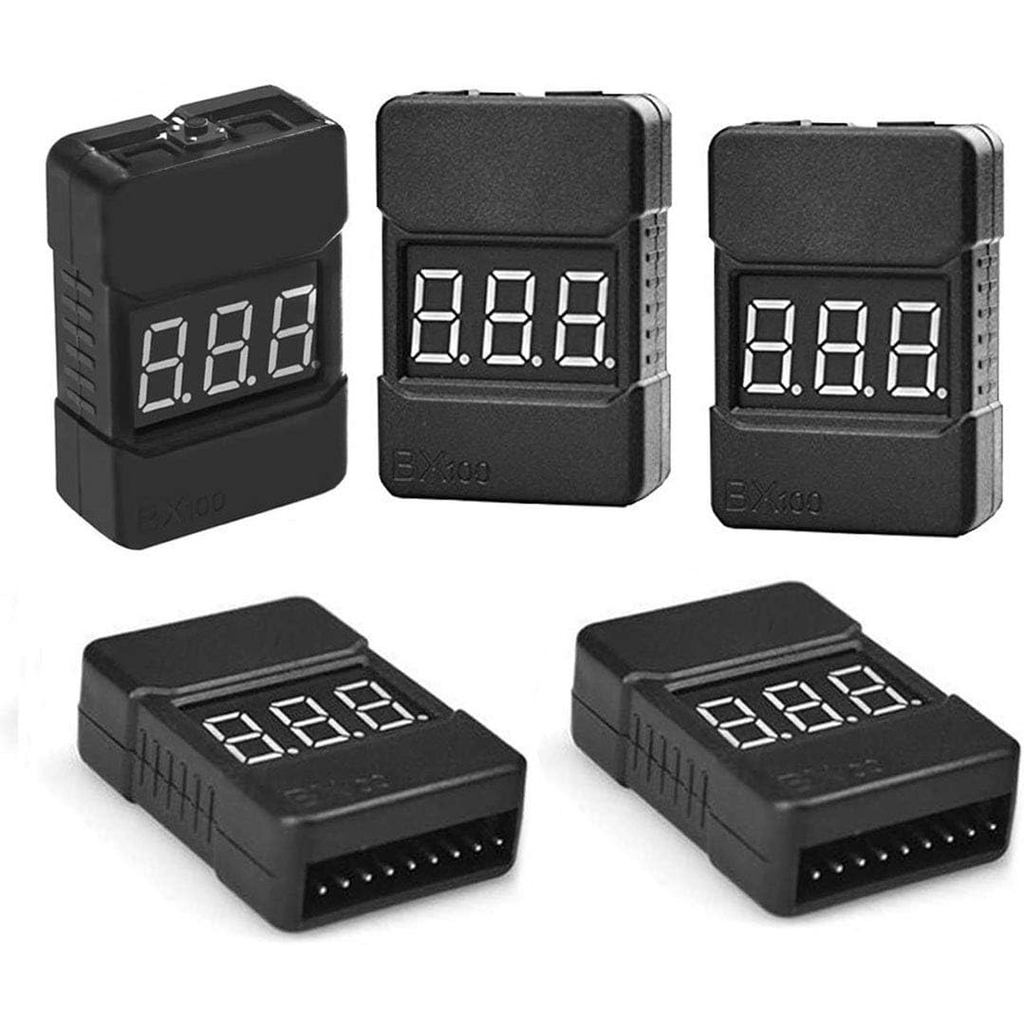 5 แพ็ค 2in1 1-8s Lipo Li-Ion แบตเตอรี่เครื่องทดสอบแรงดันไฟฟ้าตรวจสอบ, Monitor RC Low-Voltage Buzzer 