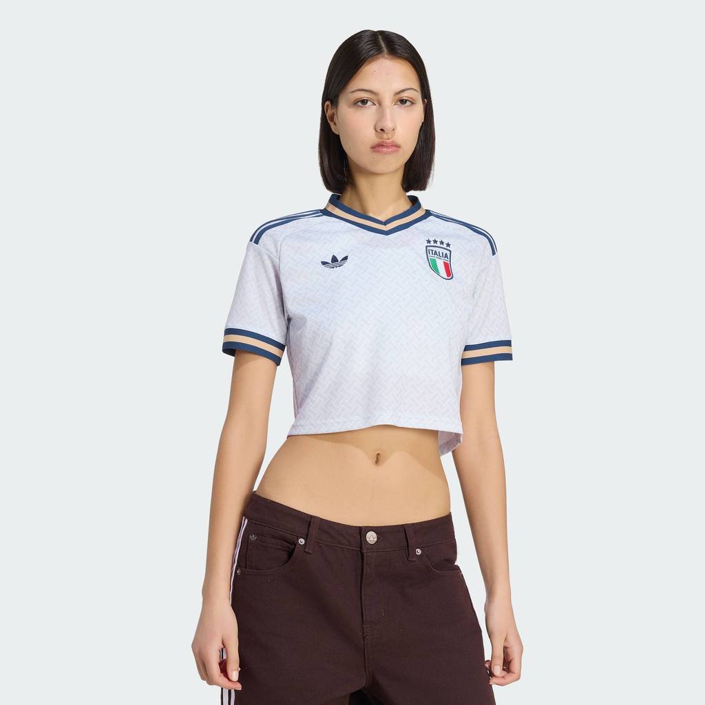 adidas Football Italy 26 Away Cropped Jersey Women Blue KE8082
