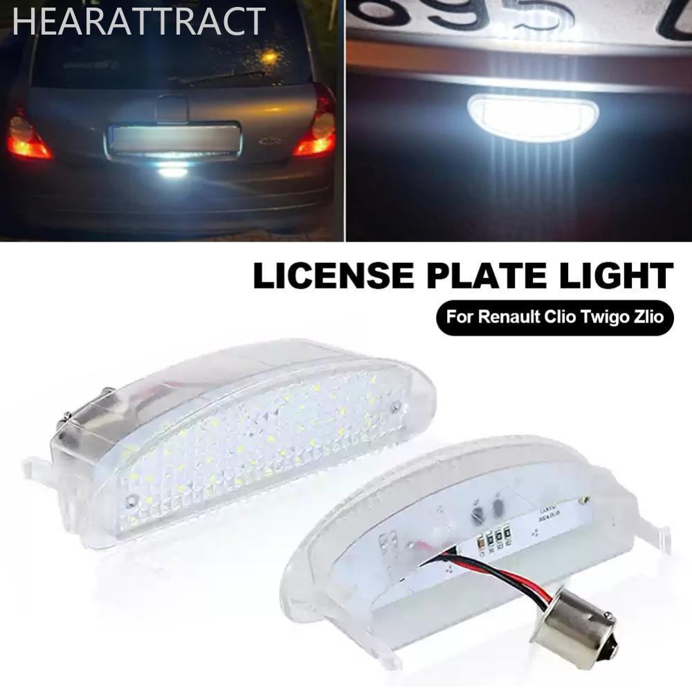 HEARATTRACT LED รถจํานวนป้ายทะเบียน DC 12V 18W 24SMD 1156 อุปกรณ์เสริมสําหรับ Renault Clio Twigo Zli