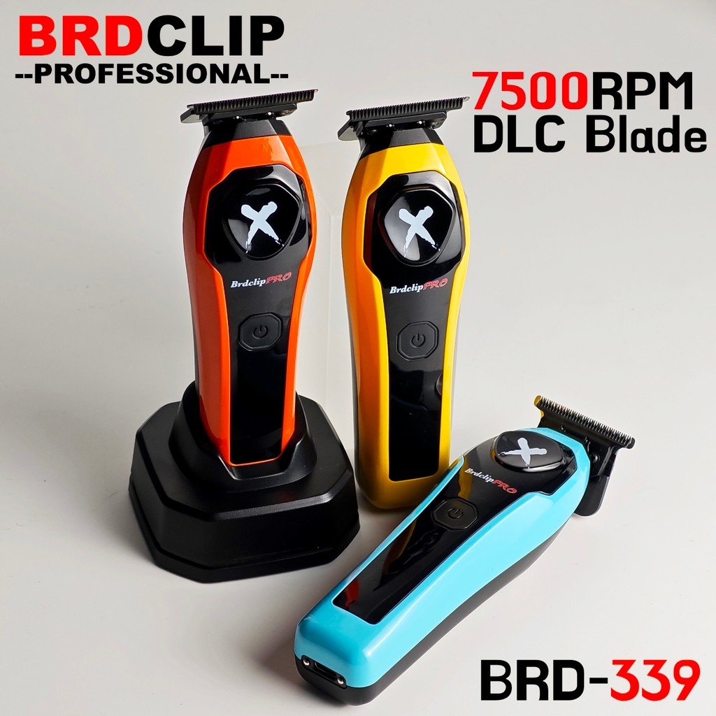 BRDCLIP Professional ตัดผม BRD339 ผม Trimmer 7500RPM DLC ใบมีดเซรามิคผม Clipper ฐานชาร์จ 1200mAh 3 สีจอแสดงผล LCD