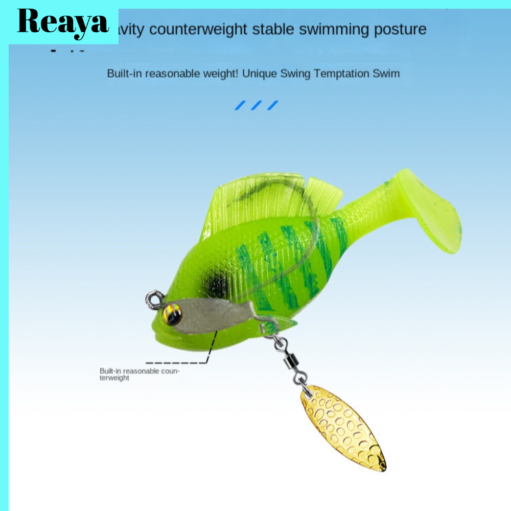 REAYA เหยื่อเบสนุ่มพร้อมตะขอตะกั่ว วิปริตแบบลอยน้ำ สไตล์ Shad Jig Dark Sleeper