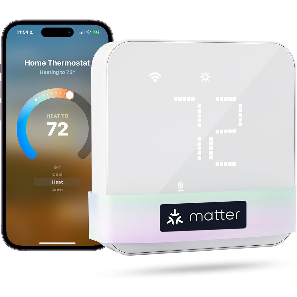 Mross Smart Thermostat สําหรับบ้าน, WiFi Thermostat Works with Matter, Alexa, Apple Home, Google Ass