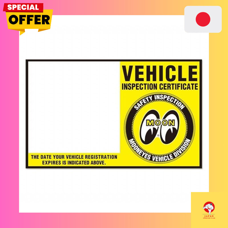 "MOONEYES JCI Sticker for Vehicle Inspection, Driver's Side [DM254] since July 3, 2023"