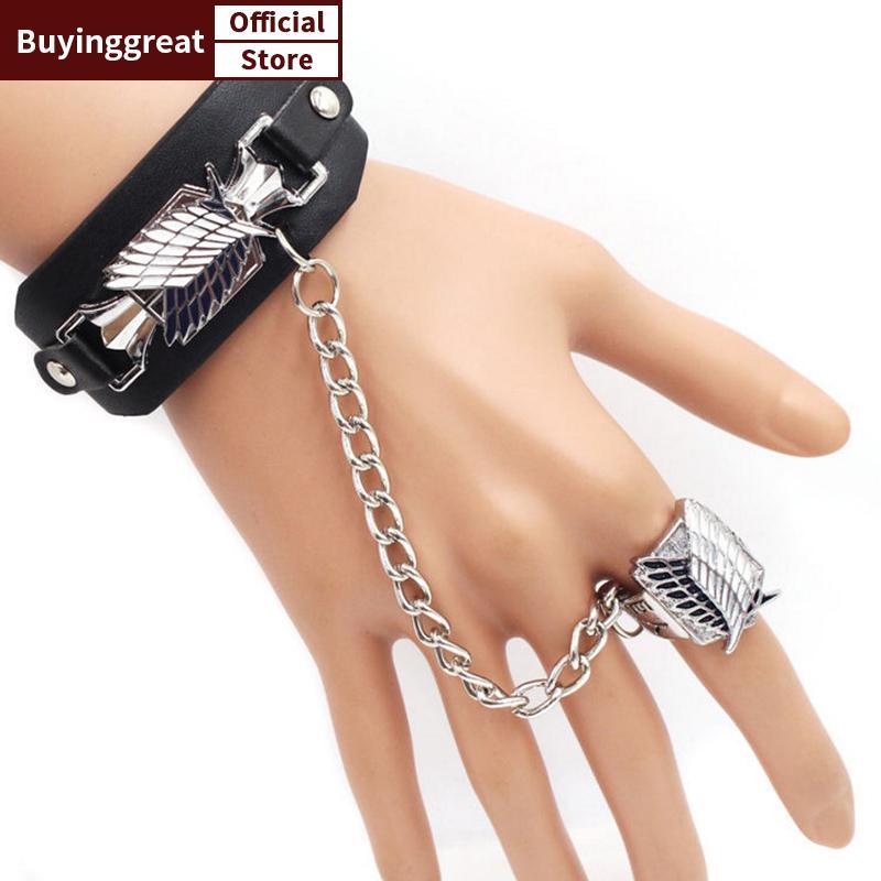 TST Amine ATTA ON TITAN คอสเพลย์ Props สร้อยข้อมือ + แหวนนิ้ว แฟนคอลเลกชัน SG