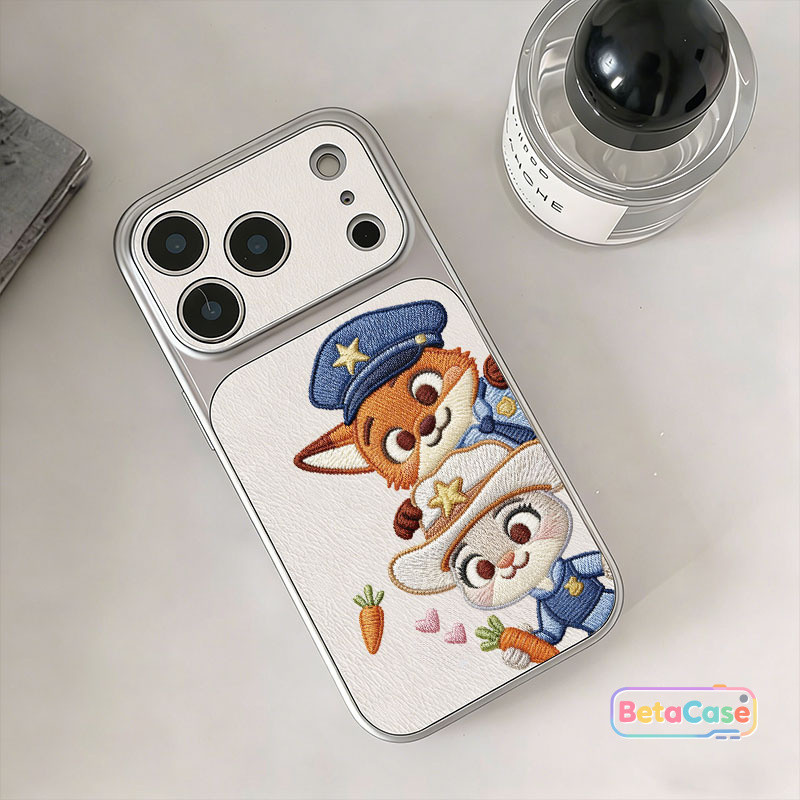 สำหรับ iPhone 17 16 15 14 13 12 Pro Max Plus เคสมือถือ เคสโทรศัพท์ ลายคู่หูตำรวจจิ้งจอกกระต่าย สุดน่ารัก สินค้ามาใหม่