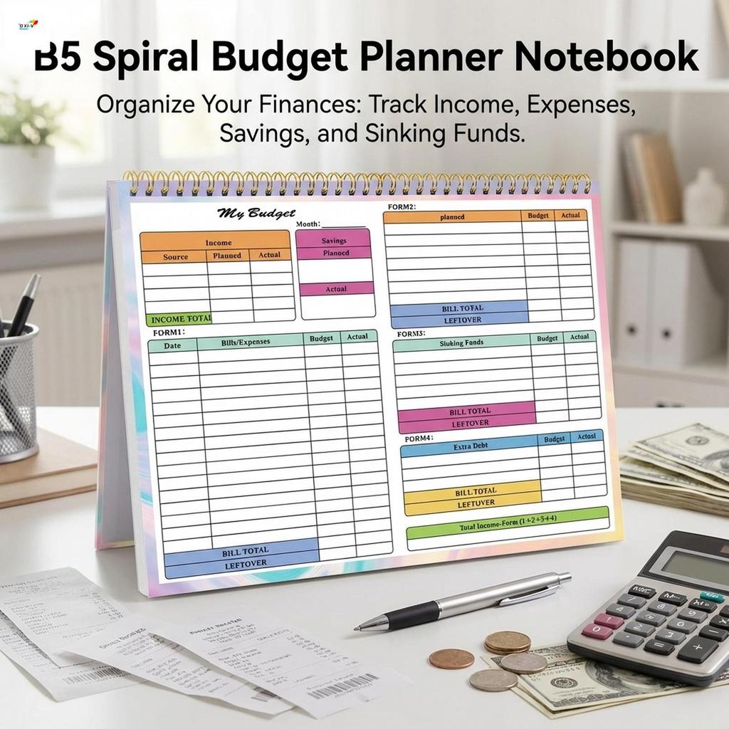 B5 Coil Notebook สําหรับครอบครัว Budgeting และ Accounting พร้อมวางแผนรายสัปดาห์