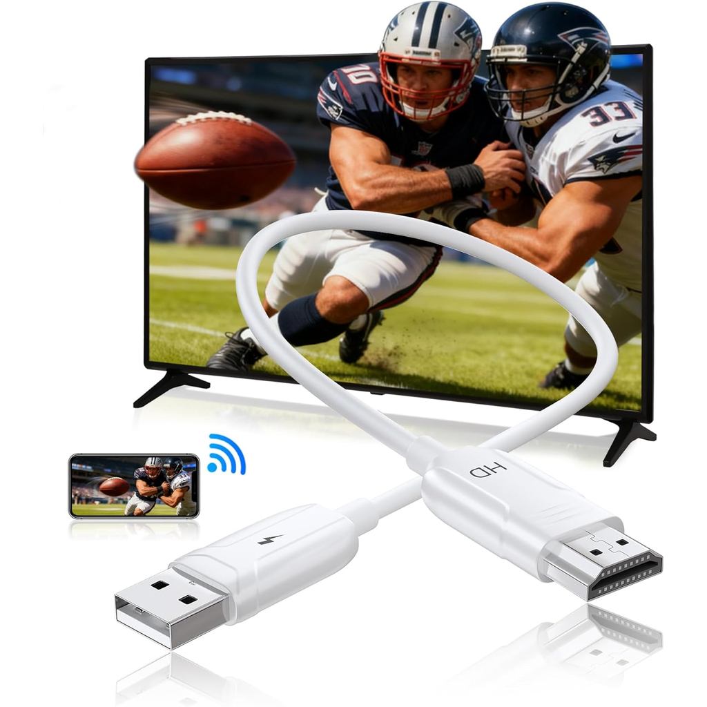 อะแดปเตอร์แสดงผล HDMI ไร้สาย,สาย HDMI ไร้สายสําหรับ AirPlay/Miracast to 1080P HDTV หน้าจอขนาดใหญ่ Mi
