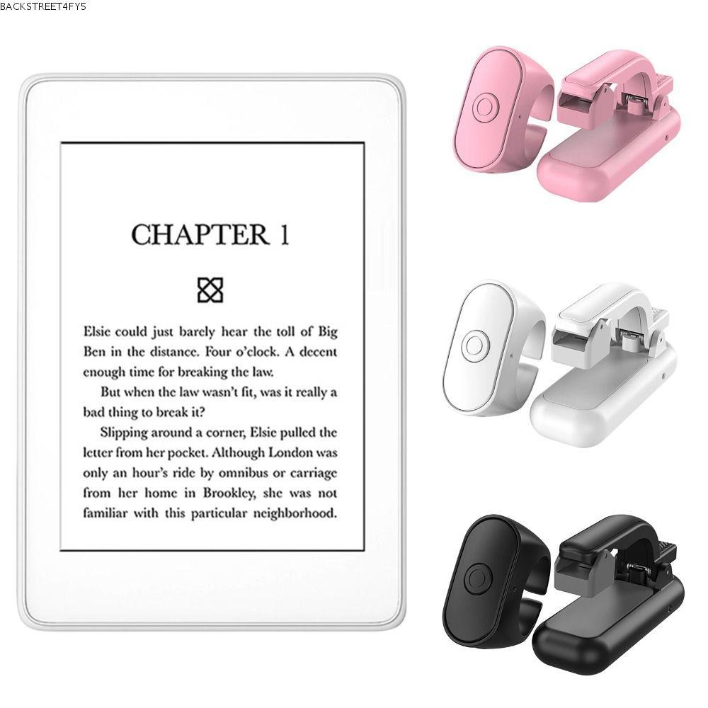 BACKSTAGEEET4FC3 E-book Page Turner, Remote 2-in-1 Page Turner Remote, ABS น้ําหนักเบาบันทึก Trigger